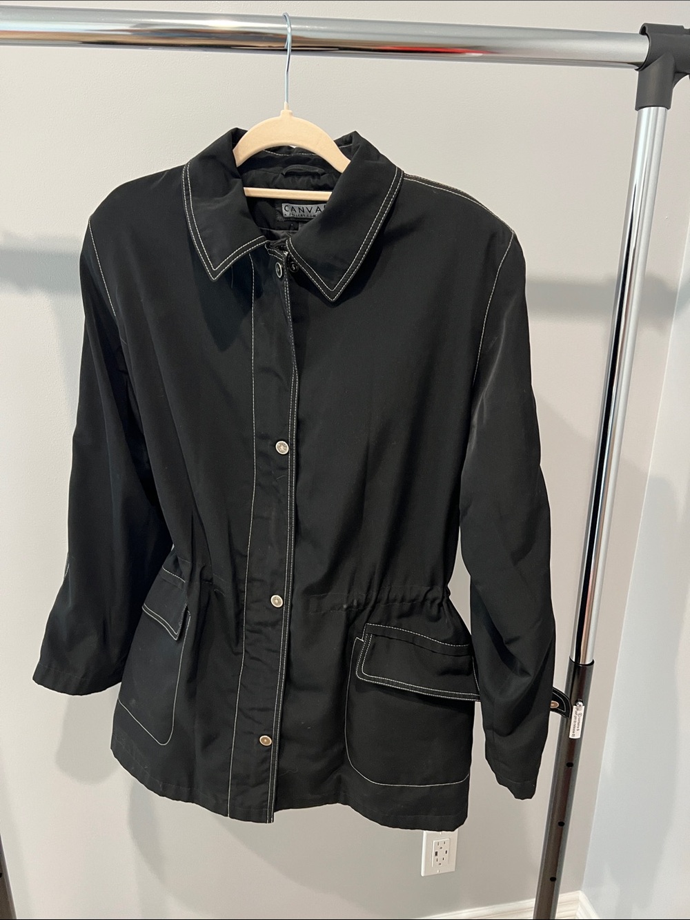 Bella Canvas Black Utility Jacket with Contrast Stitching